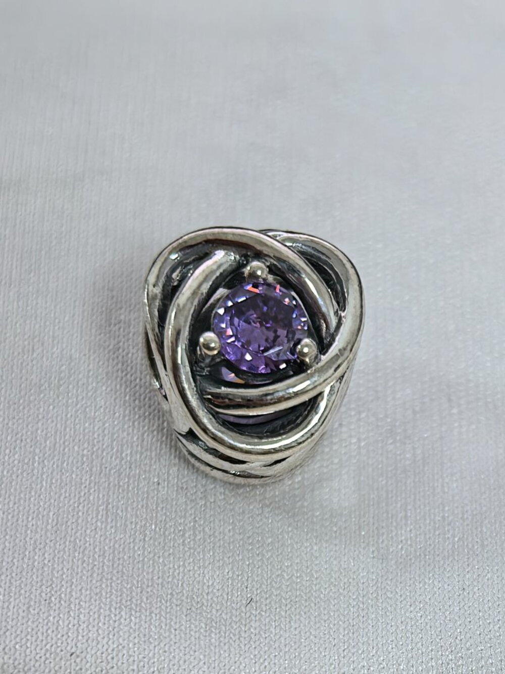 Pandora February Purple Eternity Circle Charm, S925 Silver Jewelry